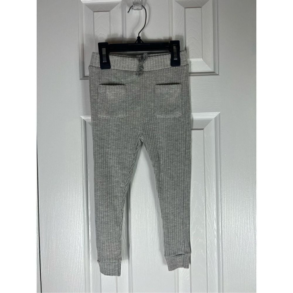 Zara Girls Grey Ribbed Leggings Size 4/5